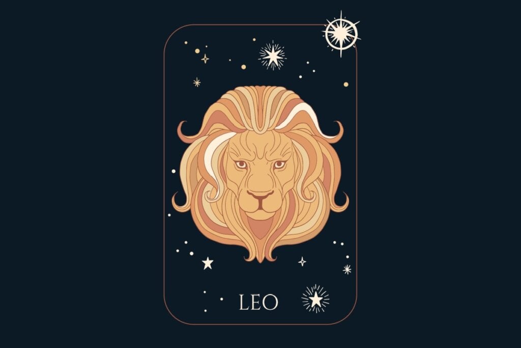Horóscopo do dia: previsão para os 12 signos em 28/05/2025 59 Ilustração do signo de Leão em um fundo azul