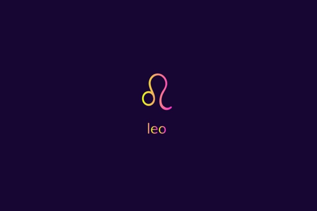 Horóscopo do dia: previsão para os 12 signos em 02/05/2025 59 Ilustração do signo de leão na cor rosa e amarelo em um fundo azul-escuro