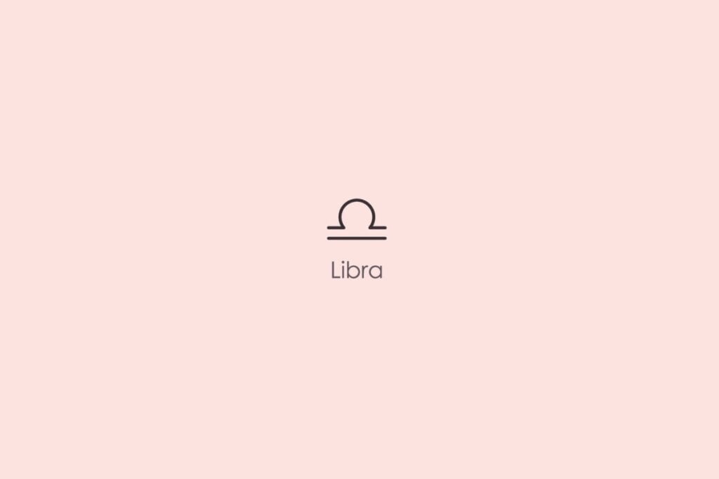 Horóscopo do dia: previsão para os 12 signos em 06/05/2025 61 Ilustração do signo de libra em um fundo vermelho-claro