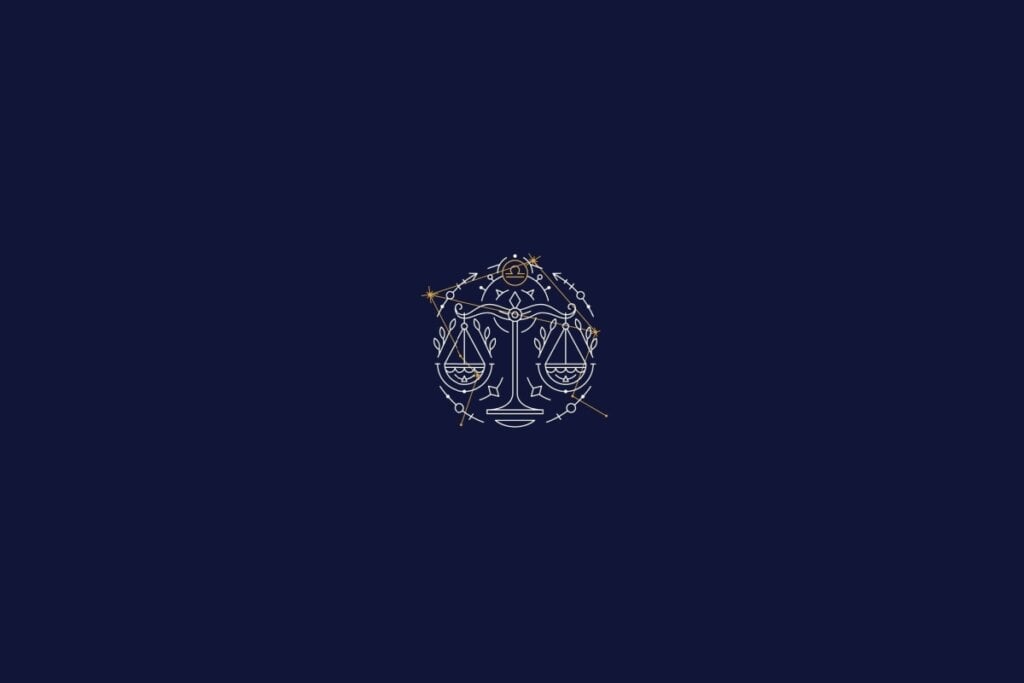 Horóscopo do dia: previsão para os 12 signos em 10/05/2025 61 Ilustração do signo de libra em um fundo azul-escuro
