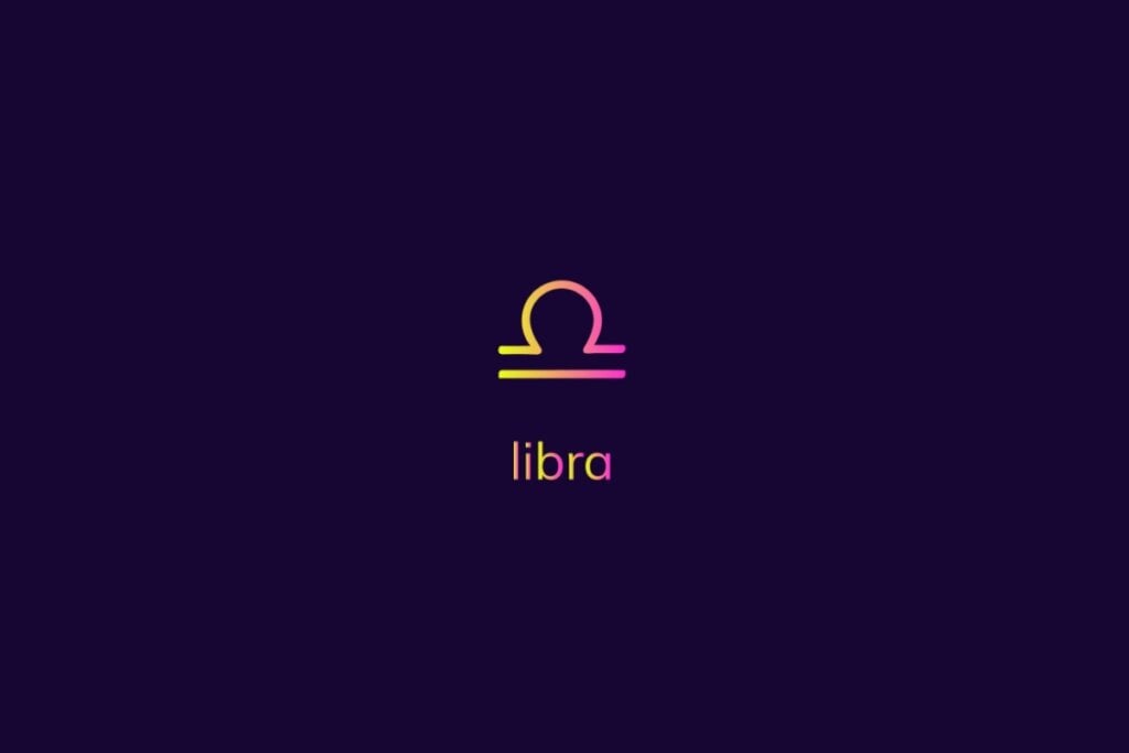 Horóscopo do dia: previsão para os 12 signos em 02/05/2025 61 Ilustração do signo de libra na cor rosa e amarelo em um fundo azul-escuro