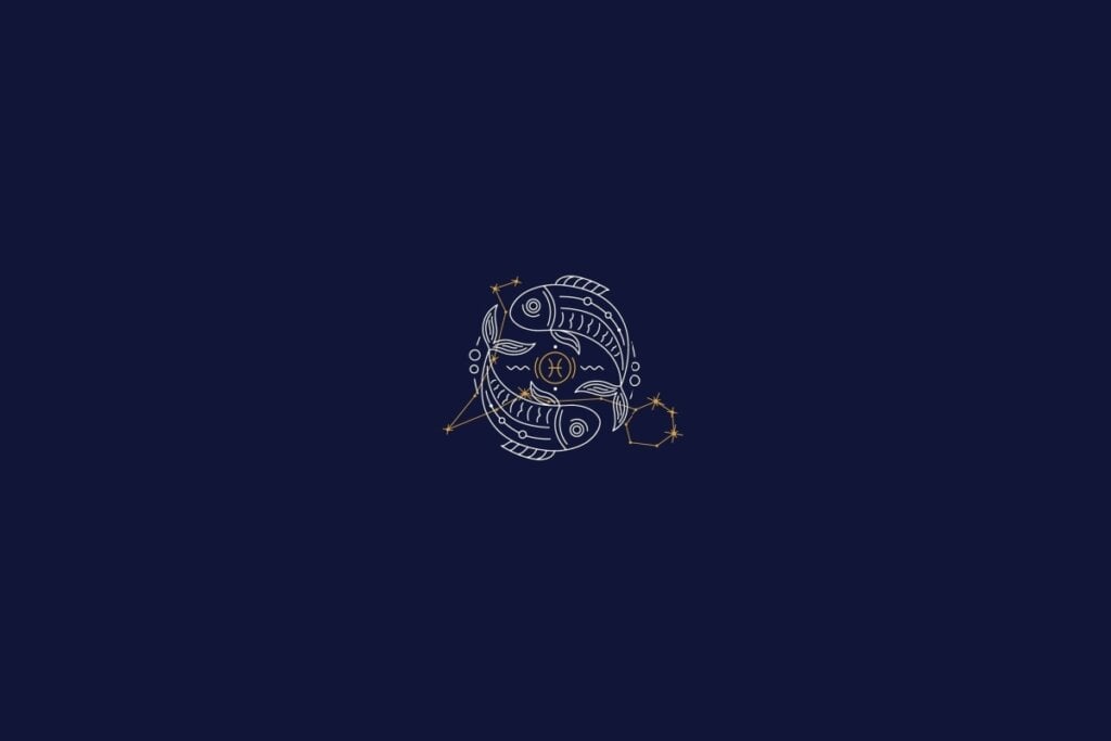 Horóscopo do dia: previsão para os 12 signos em 10/05/2025 66 Ilustração do signo de peixes em um fundo azul-escuro