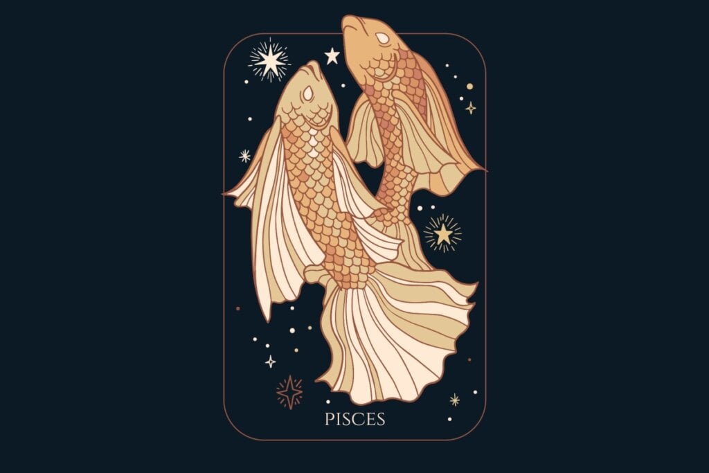 Horóscopo do dia: previsão para os 12 signos em 28/05/2025 66 Ilustração do signo de Peixes em um fundo azul