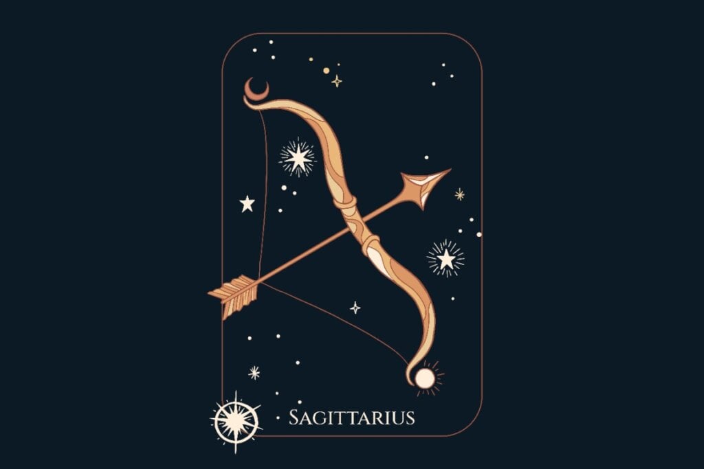 Horóscopo do dia: previsão para os 12 signos em 28/05/2025 63 Ilustração do signo de Sagitário em um fundo azul