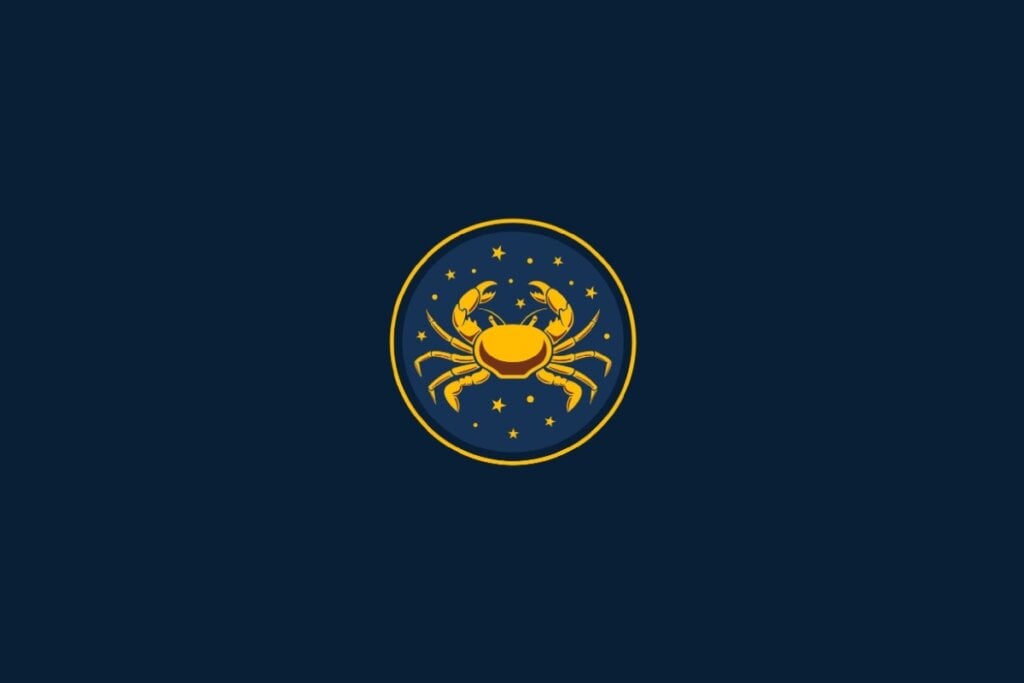 Horóscopo do dia: previsão para os 12 signos em 18/05/2025 58 Ilustração do signo de Câncer em um fundo azul