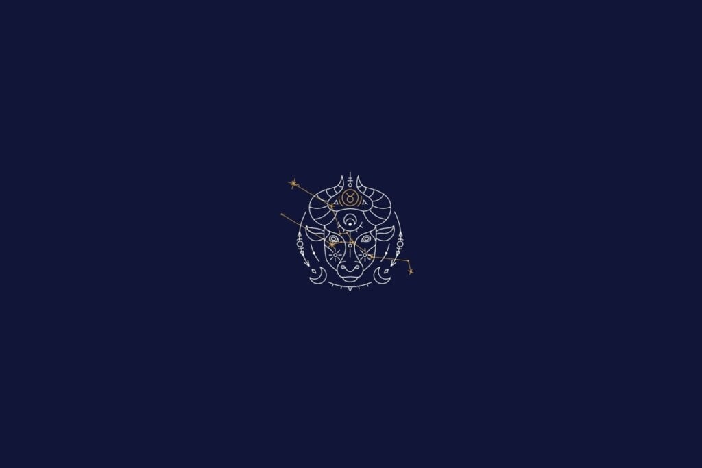 Horóscopo do dia: previsão para os 12 signos em 10/05/2025 56 Ilustração do signo de touro em um fundo azul-escuro