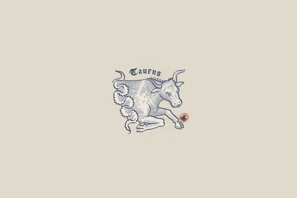 Ilustração do signo de touro em um fundo bege