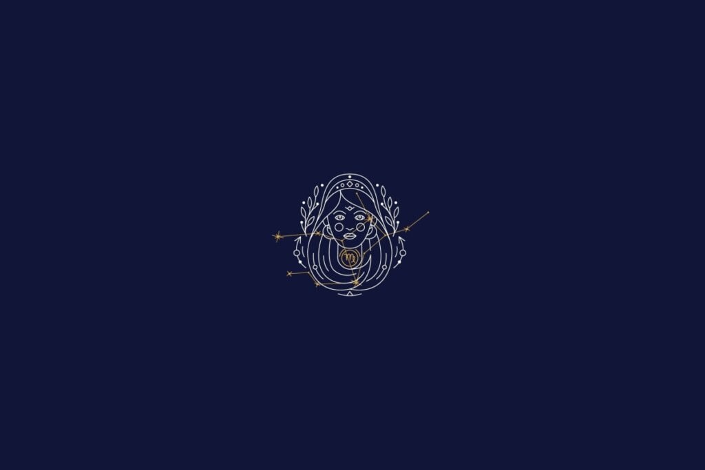 Horóscopo do dia: previsão para os 12 signos em 10/05/2025 60 Ilustração do signo de virgem em um fundo azul-escuro