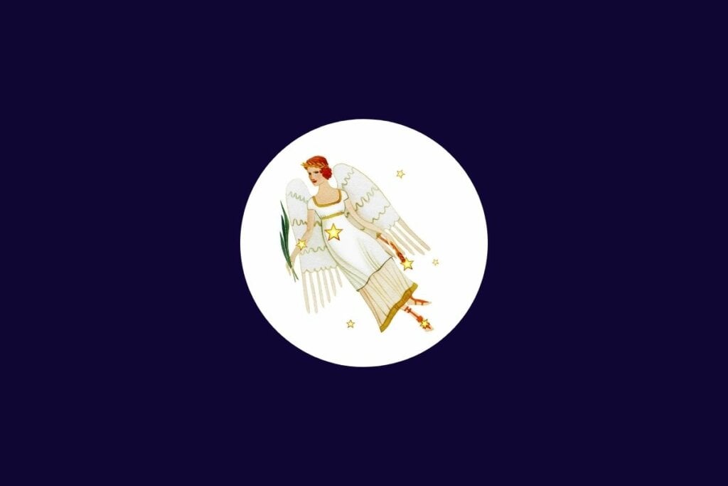 Horóscopo do dia: previsão para os 12 signos em 14/05/2025 60 Ilustração do signo de virgem em um círculo branco sobre um fundo azul-escuro