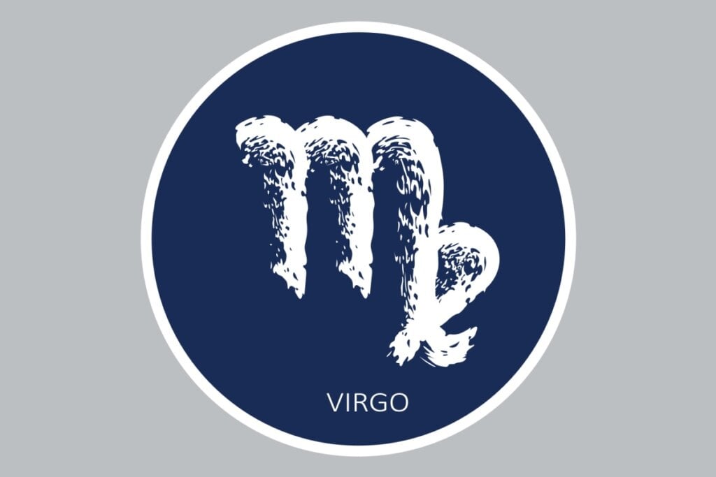 Horóscopo semanal: previsão dos signos de 26 de maio a 01 de junho de 2025 60 Ilustração do signo de Virgem em um fundo azul