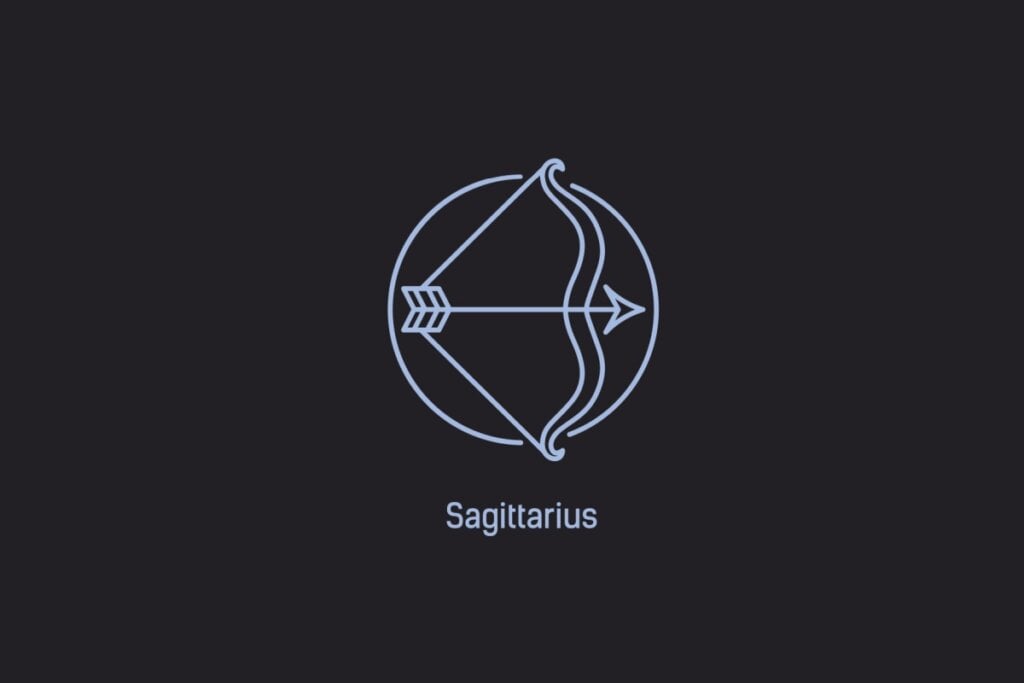 Veja a viagem ideal para cada signo do zodíaco 63 Ilustração do signo de Sagitário contendo um arco com uma flecha apontada para a direita