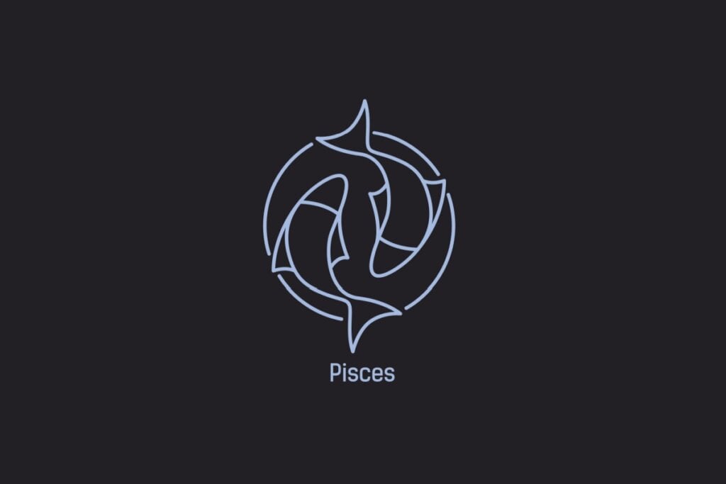 Veja a viagem ideal para cada signo do zodíaco 66 Ilustração do signo de Peixes contendo dois peixes entrelaçados em um círculo