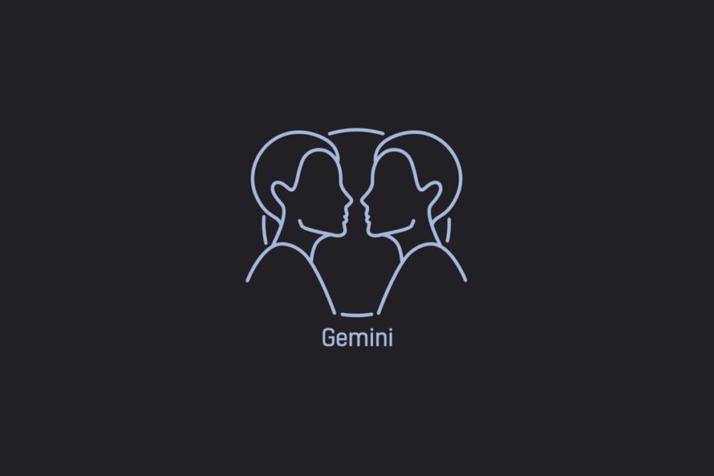 Veja a viagem ideal para cada signo do zodíaco 57 Ilustração do signo de Gêmeos contendo dois rostos humanos posicionados frente a frente