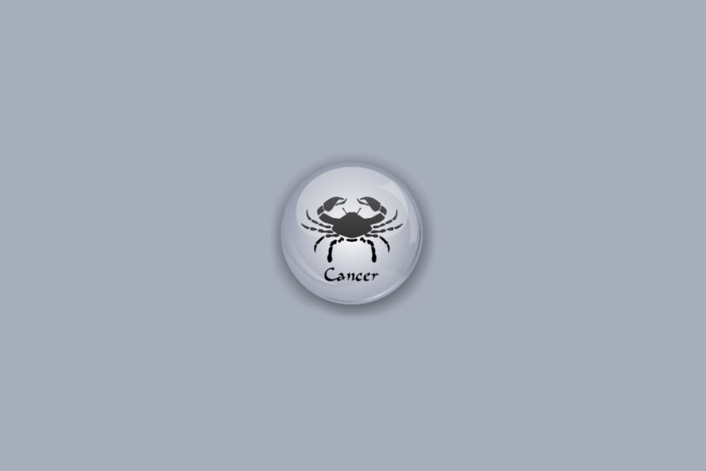 Horóscopo do dia: previsão para os 12 signos em 02/06/2025 58 Ícone de Câncer com o símbolo de um caranguejo em fundo cinza-claro.