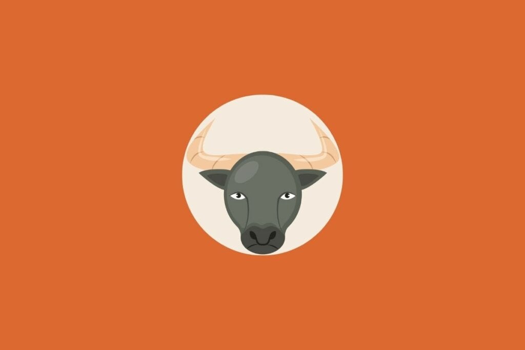 Horóscopo do dia: previsão para os 12 signos em 06/06/2025 56 Ilustração de um touro em um fundo laranja