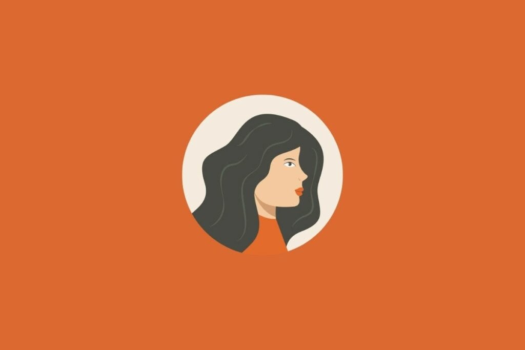 Horóscopo do dia: previsão para os 12 signos em 06/06/2025 60 Ilustração de uma mulher com o rosto virado de lado em um fundo laranja